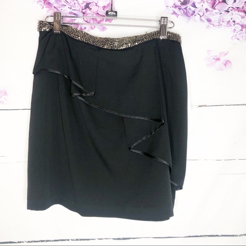 Robert Rodriguez | Black Satin Mini Skirt